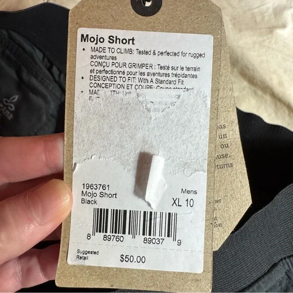 NWT Men's Prana Mojo Hiking Performance Shorts, Black, Size XL - Picture 6 of 9